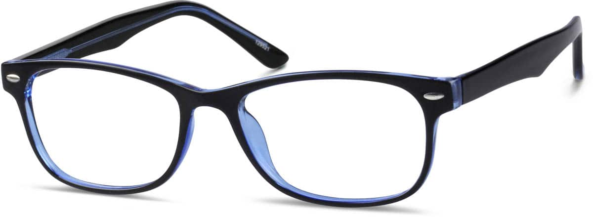 Angle view of Rectangle Glasses 129521 in Black