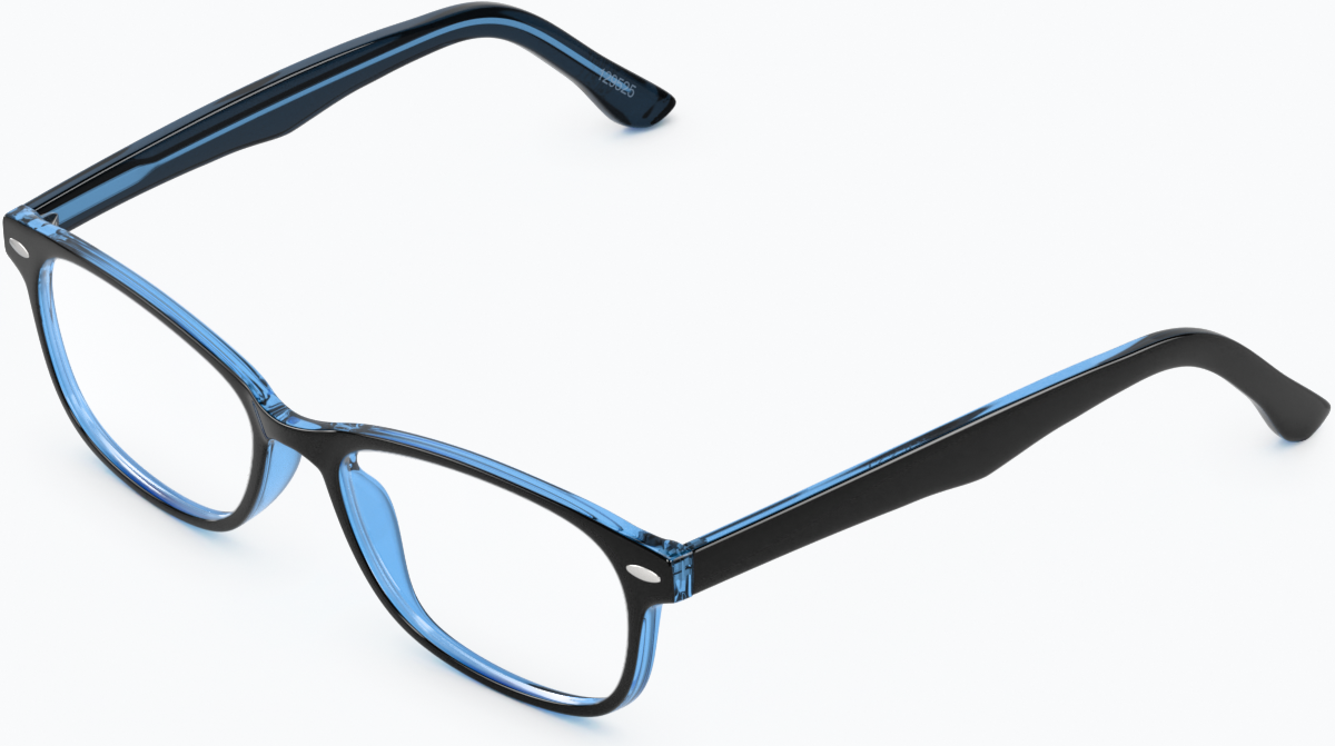 Angle view of Rectangle Glasses 129521 in Black thumbnail