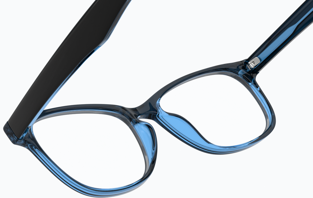 See-through view of Rectangle Glasses 129521 in Black thumbnail