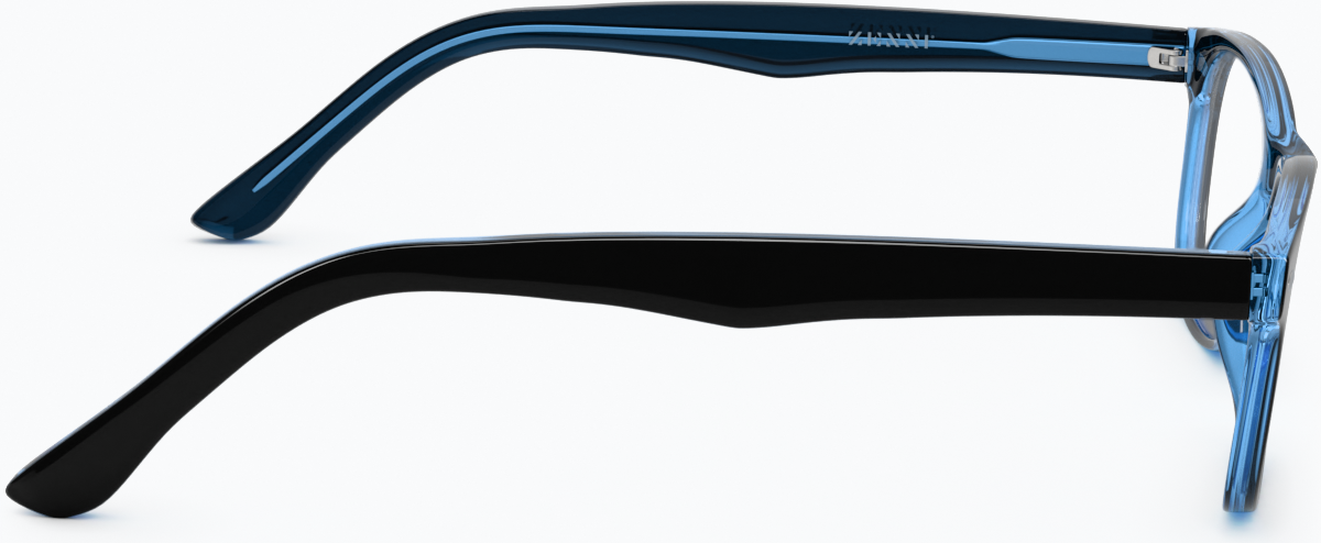 Side view of Rectangle Glasses 129521 in Black thumbnail