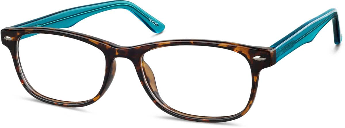 Angle view of Rectangle Glasses 129525 in Tortoiseshell