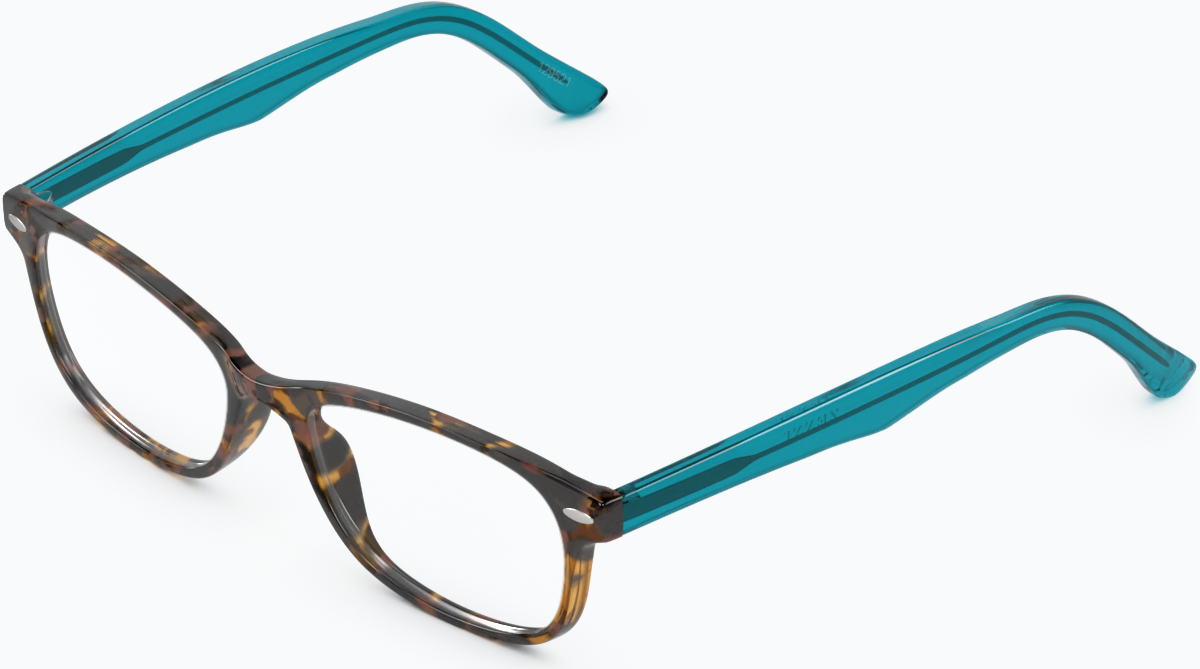 Angle view of Rectangle Glasses 129525 in Tortoiseshell thumbnail