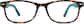 Front view of Rectangle Glasses 129525 in Tortoiseshell thumbnail