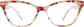 Front view of Cat-Eye Glasses 129818 in Coral thumbnail