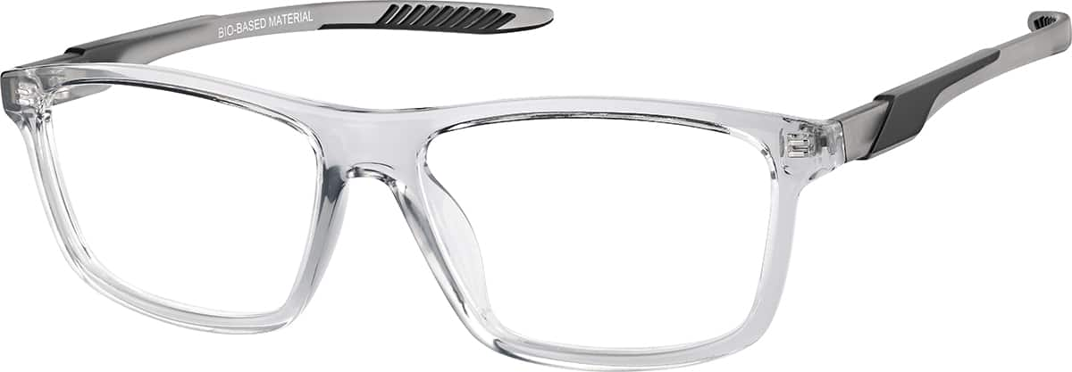 Angle view of Rectangle Glasses 129912 in Gray