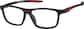Angle view of Rectangle Glasses 129921 in Black thumbnail