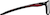 Side view of Rectangle Glasses 129921 in Black thumbnail