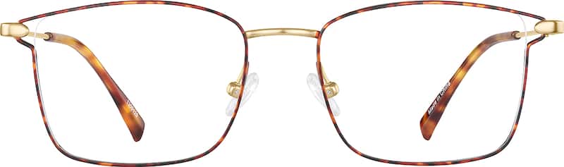 Tortoiseshell Titanium Rectangle Glasses