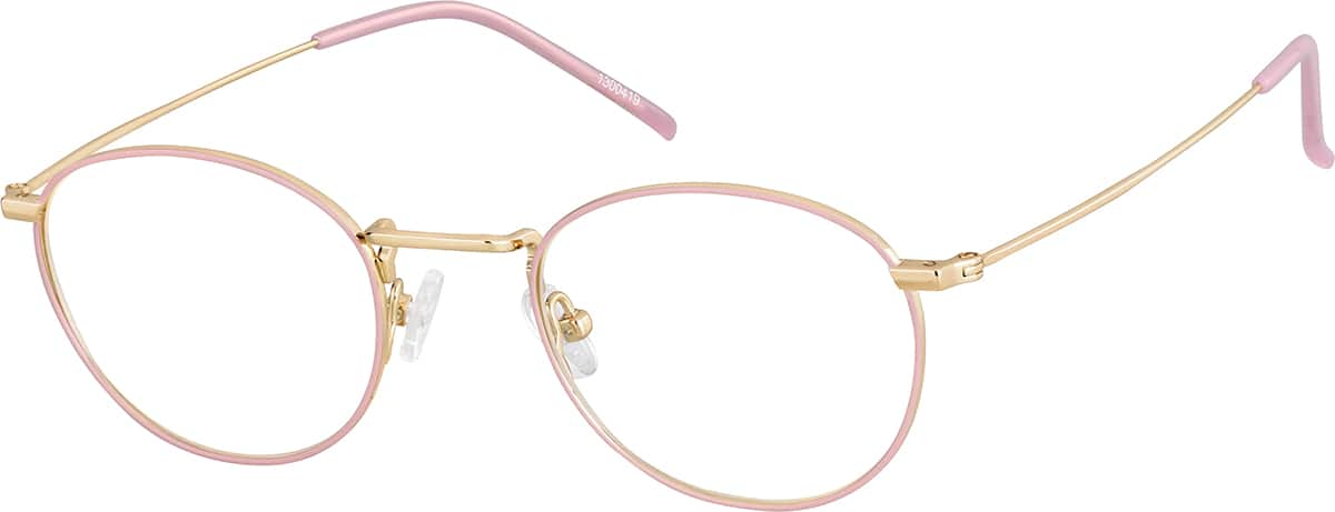 Angle view of Round Glasses  1300419 in Pink