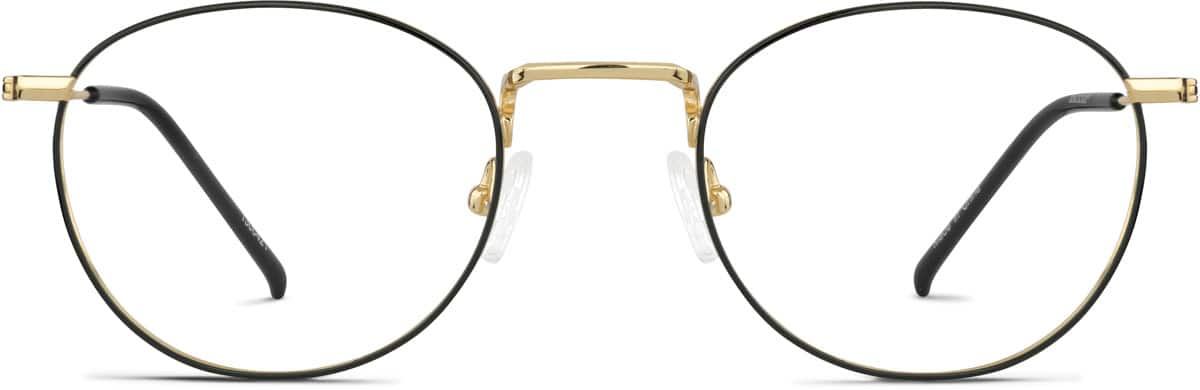 Front view of Round Glasses  1300421 in Black