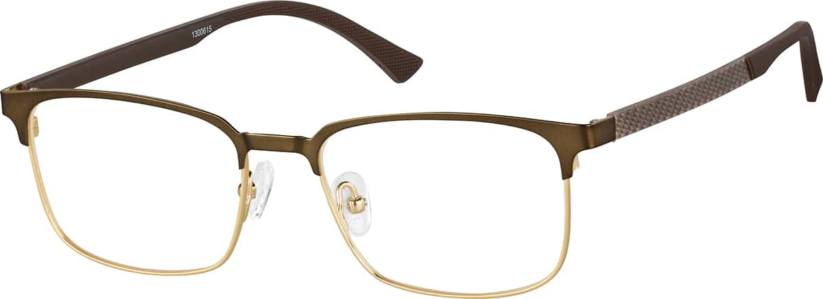 Angle view of Browline Glasses 1300615 in Brown