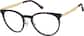 Angle view of Round Glasses 1300821 in Black thumbnail