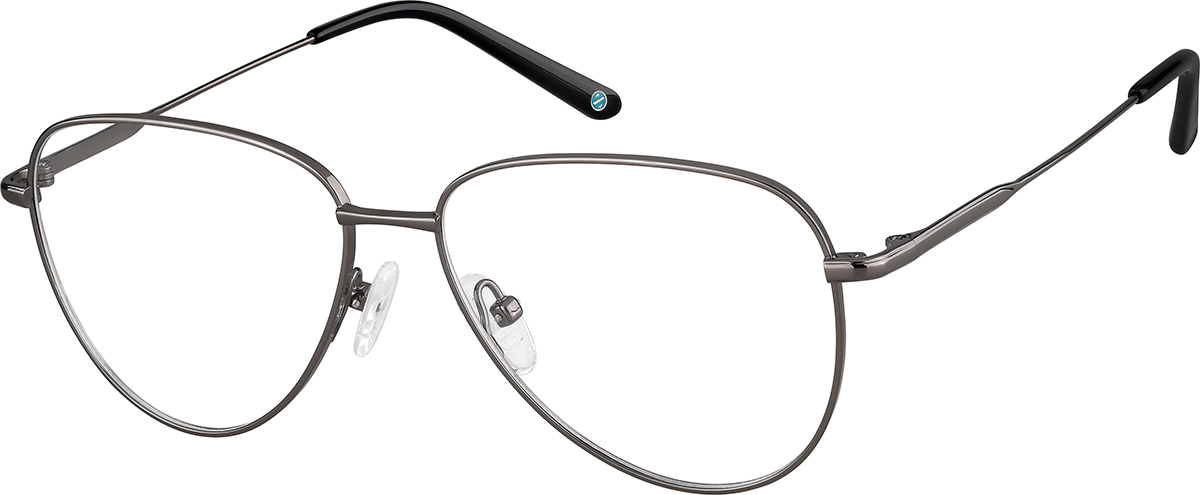 Zenni Mens Aviator Prescription Glasses Gray Titanium Full Rim Frame