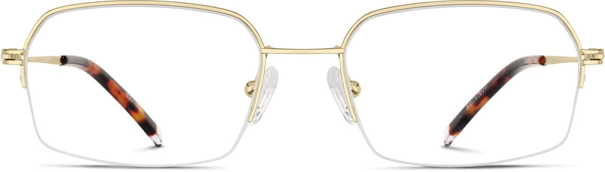 Front view of Geometric Glasses 1301014 in Gold