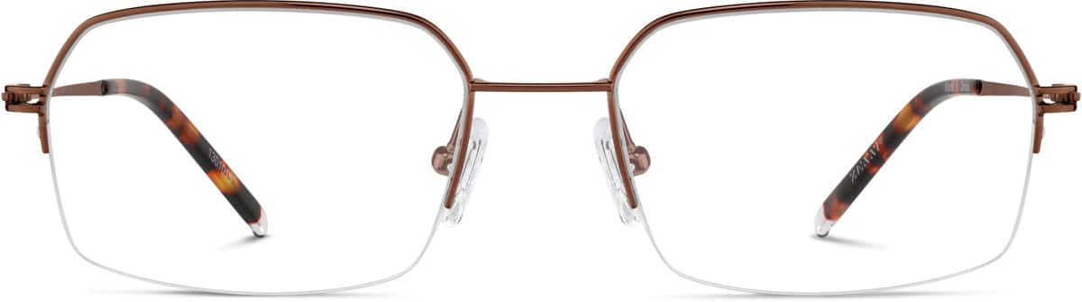 Front view of Geometric Glasses 1301015 in Brown