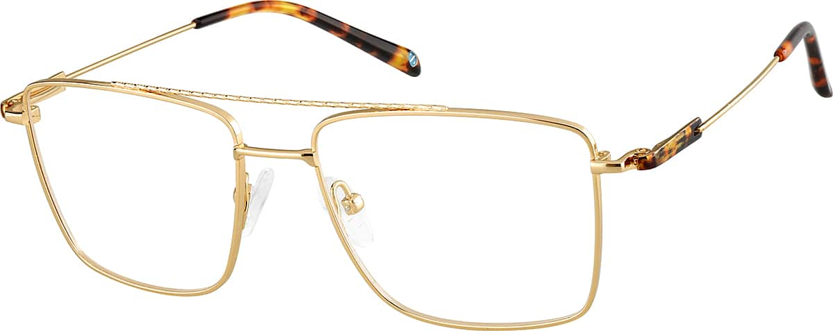 Angle view of Aviator Glasses 1301114 in Gold