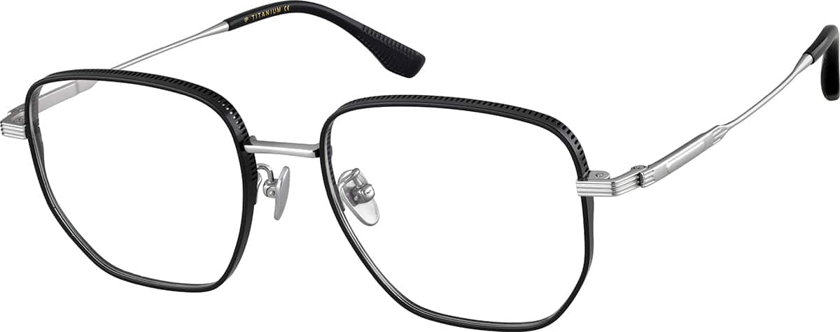 Angle view of Square Glasses 1301321 in Black