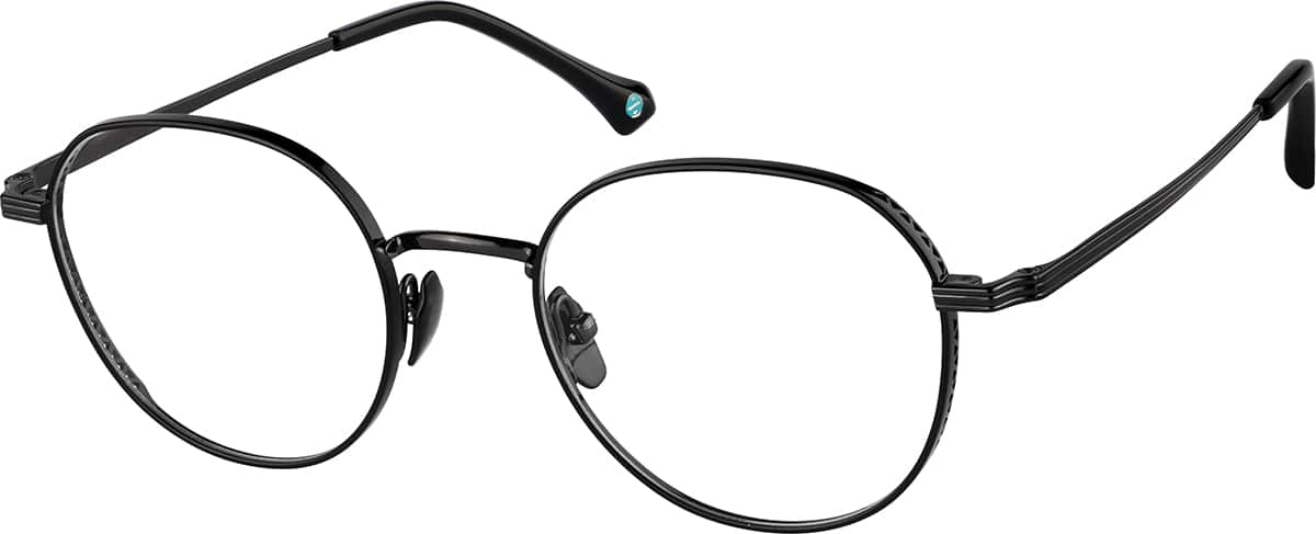 Angle view of Round Glasses 1301421 in Black