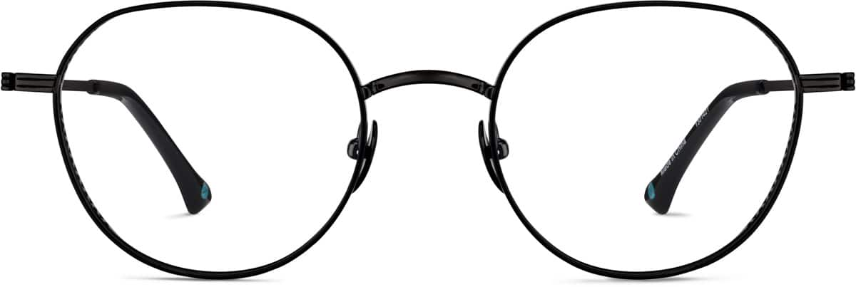 Front view of Round Glasses 1301421 in Black