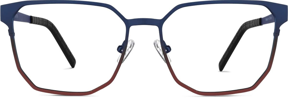 Front view of Square Glasses 1301616 in Blue/Red