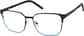 Angle view of Geometric Glasses 1301621 in Black/Blue thumbnail