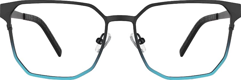 Black/Blue Square Glasses