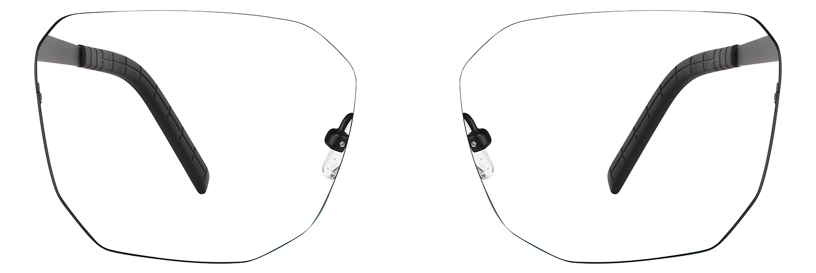 Black/Blue Geometric Glasses #1301621 | Zenni Optical Canada