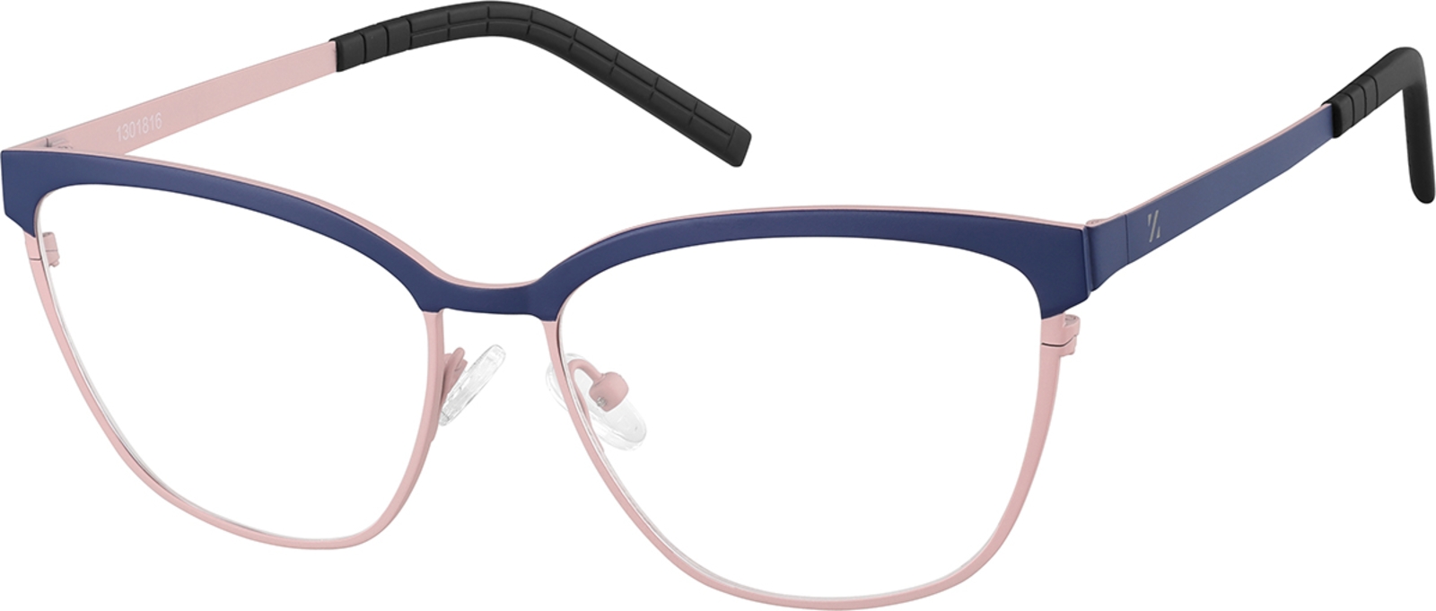 Zenni Women's Cat-Eye Prescription Glasses Blue Titanium Full Rim Frame