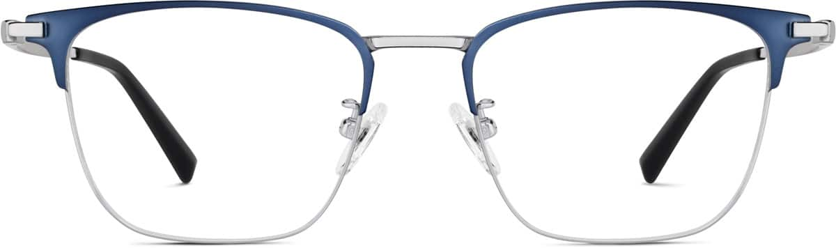 Front view of Browline Glasses 1302016 in Blue