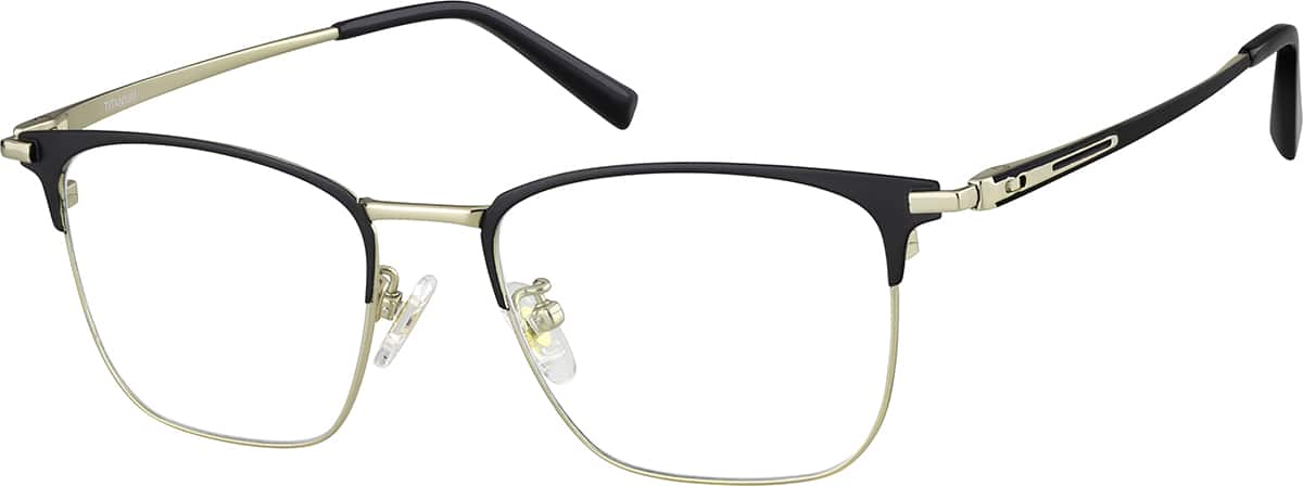 Angle view of Browline Glasses 1302021 in Black