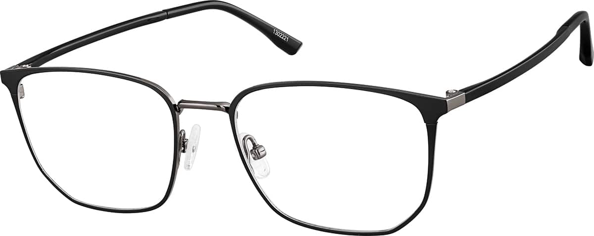 Angle view of Rectangle Glasses 1302221 in Black