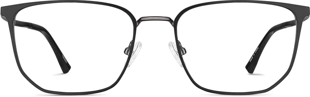 Front view of Rectangle Glasses 1302221 in Black