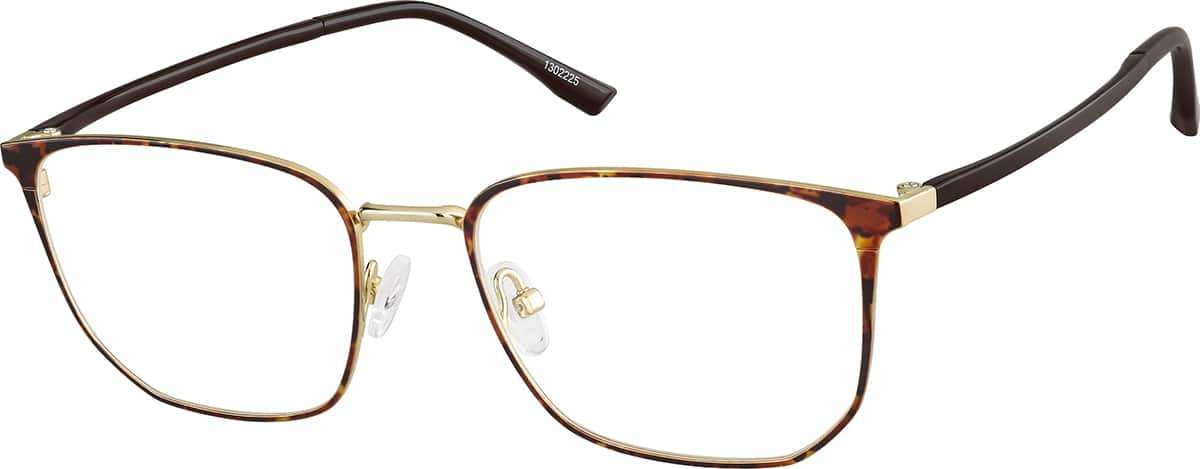 Angle view of Rectangle Glasses 1302225 in Tortoiseshell