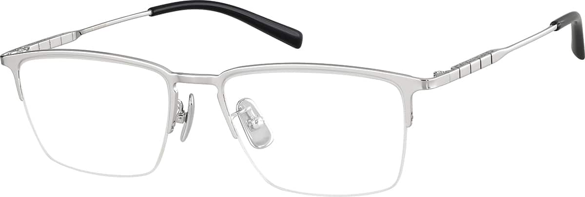 Silver Rectangle Glasses #1302411 | Zenni Optical