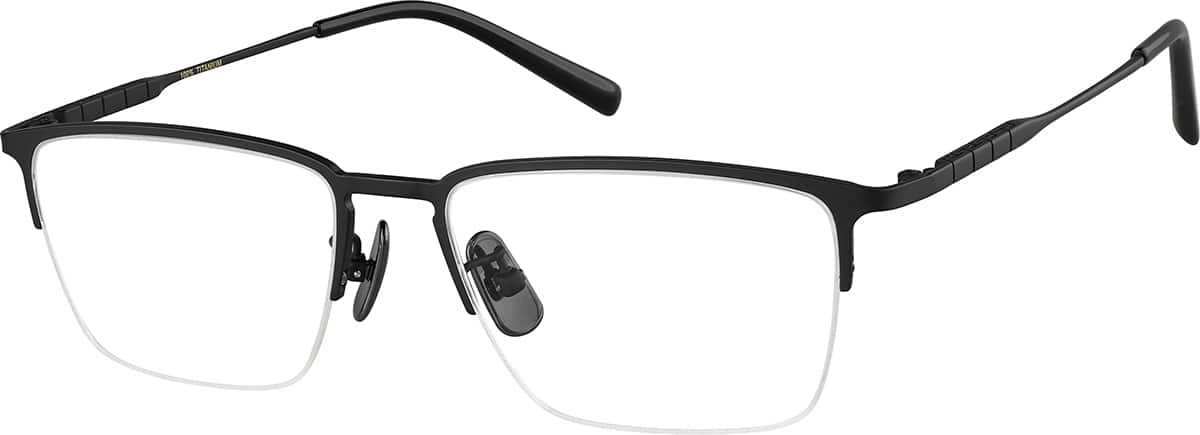 Angle view of Rectangle Glasses 1302421 in Black