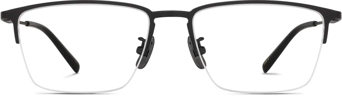 Front view of Rectangle Glasses 1302421 in Black