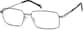 Angle view of Titanium Rectangle Glasses 130321 in Black thumbnail