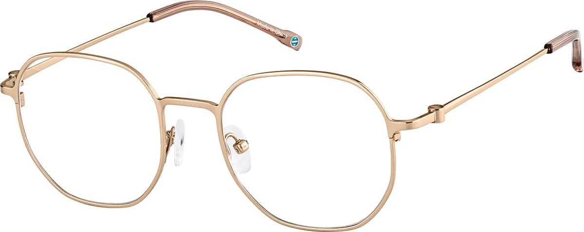 Angle view of Geometric Glasses 1303319 in Rose Gold