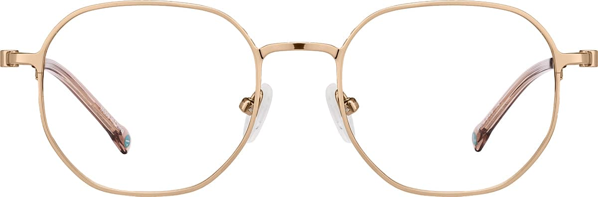 Front view of Geometric Glasses 1303319 in Rose Gold