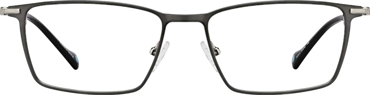 Front view of Rectangle Glasses 1303412 in Gray