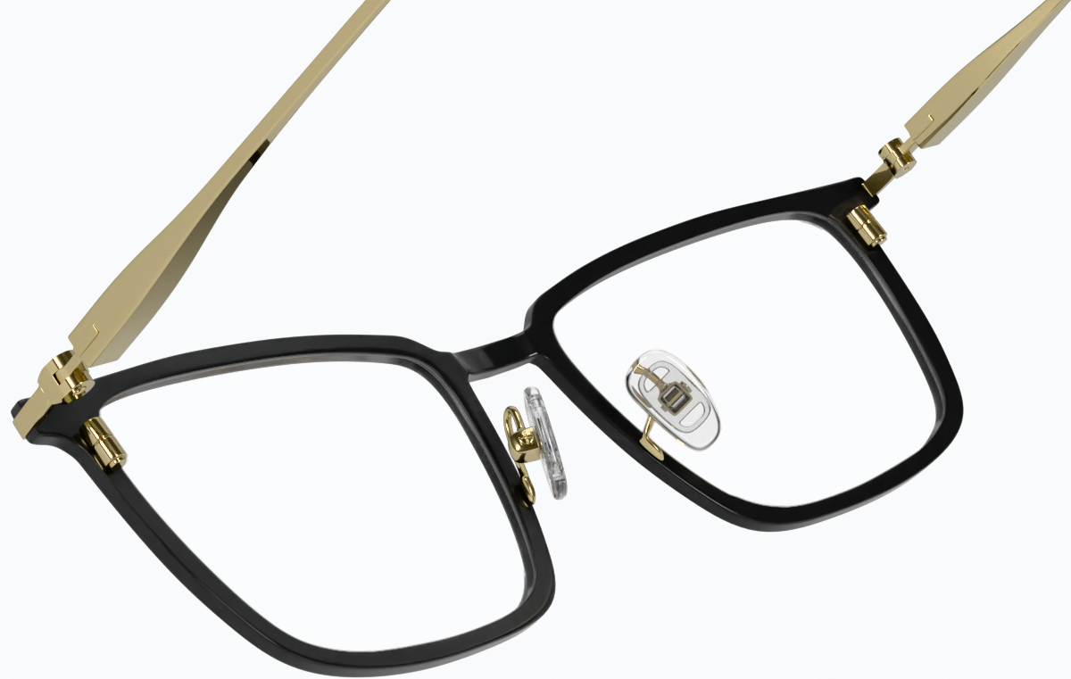 See-through view of Rectangle Glasses 1303521 in Black thumbnail