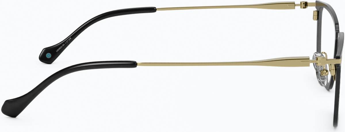 Side view of Rectangle Glasses 1303521 in Black thumbnail