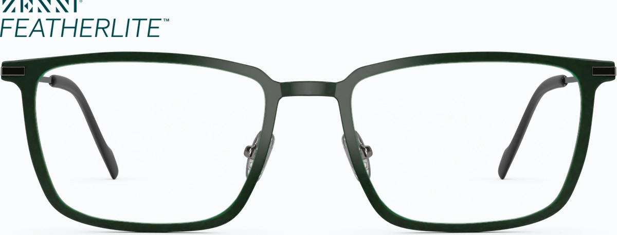 Front view of Rectangle Glasses 1303524 in Green thumbnail