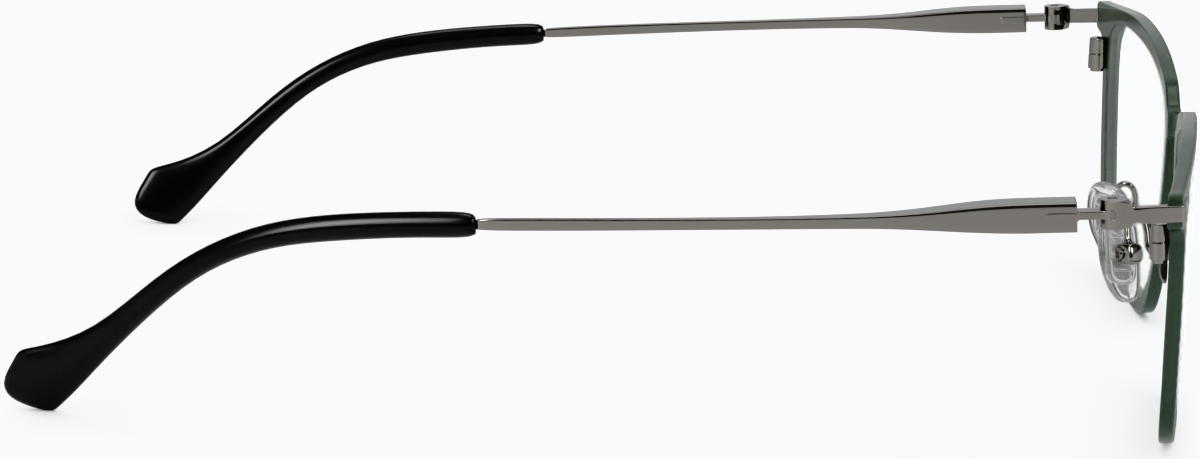 Side view of Rectangle Glasses 1303524 in Green thumbnail