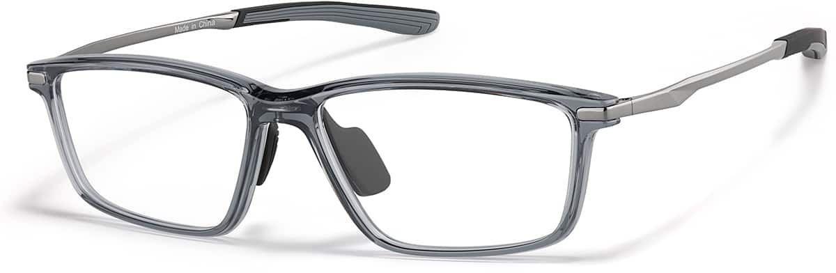 Angle view of Zunnies - Rectangle Sports Glasses 1303612 in Gray