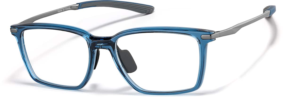 Angle view of Zunnies - Rectangle Sports Glasses 1303716 in Blue