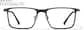 Front view of Rectangle Glasses 1303821 in Black thumbnail