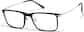 Angle view of Rectangle Glasses 1303851 in Black thumbnail