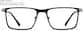 Front view of Rectangle Glasses 1303851 in Black thumbnail