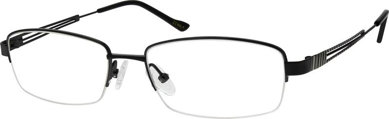 Angle view of Titanium Rectangle Glasses 131321 in Black